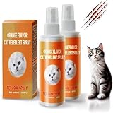 2PC Cat Deterrent Spray,Cat Deterrent Spray - Indoor & Outdoor Training Safe,Effective Cat Scratch Deterrent Training Aid,Protect Furniture,Sofas,Rugs,Restricted Areas-for Behavior,Natural