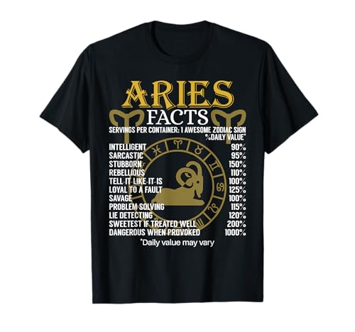 Aries Facts - Camiseta con signo del zodiaco Camiseta