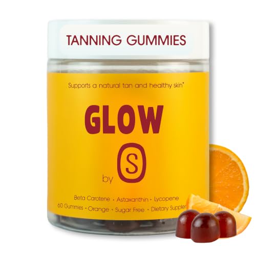 Glow Tanning Gummies - Sunless Tanning Supplement with Beta Carotene, Astaxanthin, Lycopene, Hyaluronic Acid, Vitamin C & E