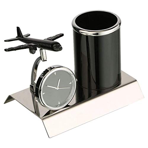 Airplane Pen Stand with Desk Clock