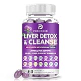 Liver Cleanse Detox & Repair - Herbal Liver Support Milk Thistle Supplement, 7500mg Strength Liver Health Support with Silymarin Artichoke Extract Dandelion Beet TUDCA Choline NAC, 60 Vegan Softgels