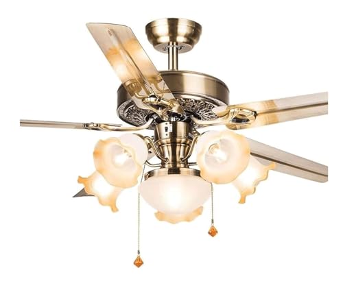 Ventilateur de plafond moderne avec lampe et télécommande à 3 vitesses pour salon