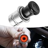 Dewkou 1 PC Pop-Out Car Cigarette Lighter Assembly Socket By Heating, 1.7In x 0.7In Stainless Steel Car Cigarette Lighter Replacement with ABS Button, Universal Cigarette Plug Accessories (Silver)