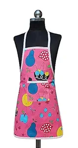 GLUN Printed Kid Apron with 1 Front Pocket Pocket Type Z Pink Color Pack of 1