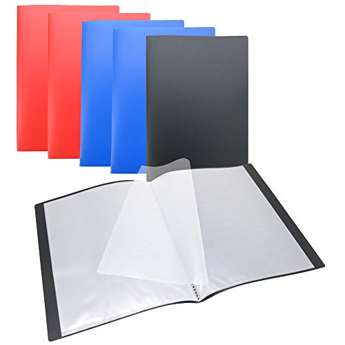WAYTEX 931400P Lot de 6 Protèges Documents A4 40 Vues 20 Pochettes Couverture Polypro Couleurs Assorties
