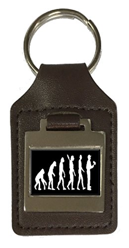 Porte-clés en cuir gravé singe peintre, idée cadeau originale pour passionnés d'art et de dessin