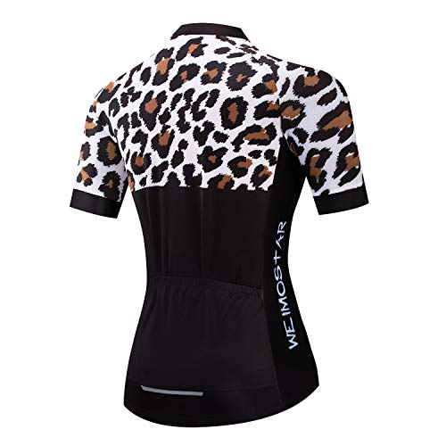 Weimostar Fietsshirt Dames MTB-tops Mountainbikeshirt met Korte Mouwen Zomer, 26, XL = Chest 36.6-38.6