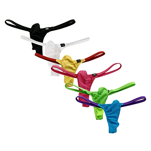 Men's Low Waist Mesh Panel Panties Upturned Thongs Small T Pants