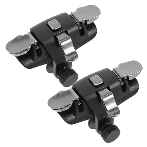 SHOWERORO Lot de 2 Manettes de Jeu Mobiles pour Téléphone avec Gâchettes en Alliage à 3 Directions, Manettes Ergonomiques Noires Modèle Tri-Directionnel, Contrôleurs Universels Haute