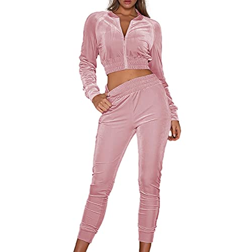 itrimaka survêtements pour femmes - Ensemble 2 pièces de survêtement en velours Jogging de sport doux | Tenues décontractées Sweatsuit Hoodies à manches longues avec ensemble de pantalons Cover