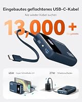 INIU 45W Power Bank, Ultra Klein 20000mAh mit Integriertem USB C Kabel – Ansicht 4