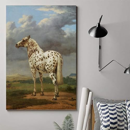 Impression sur toile Paulus Potter Le cheval Piebald pour sublimer un mur vide