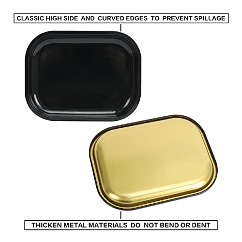 HOKirin Metal Tray with Soft Magnetic Lid,Metal Small Tray with Spill Proof Cover,Cute Black Blank Decorative Tray,Perfect for Home and On-The-Go,7” x 5.5” x 0.6“ - Image 3