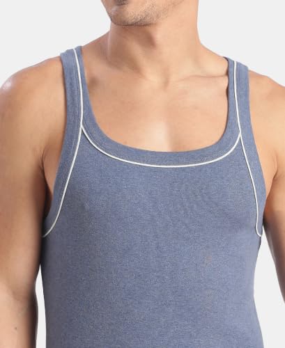 Image of Jockey US54 Men Super Combed Cotton Square Neck Gym Vest with Graphic Print