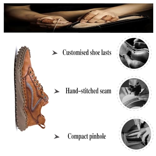 Mens Casual Shoes Comfortable Walking Hiking Shoes Leather Oxfords Fashion Sneakers Non-Slip Driving Shoes3