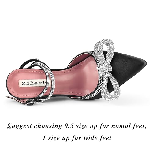 Zzheels Women Bowknot Clear Heels Crystal Slingback Sandals Lace-up Shoes for Party Dating2