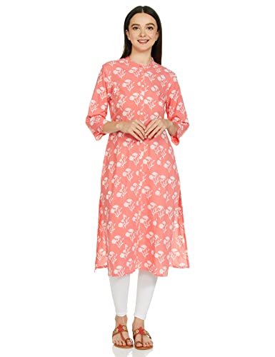 Image of Amazon Brand - Myx Women Printed Cotton Regular Fit Kurta (Available in Plus Sizes)