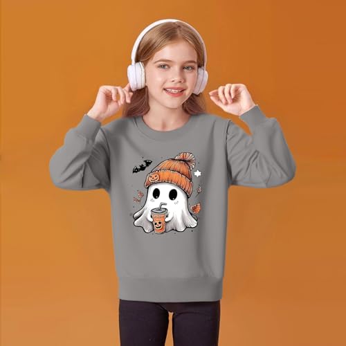 Girls Halloween Sweatshirt Cute Graphic Pullover Long Sleeve Casual Top Fall Crewneck Shirt3
