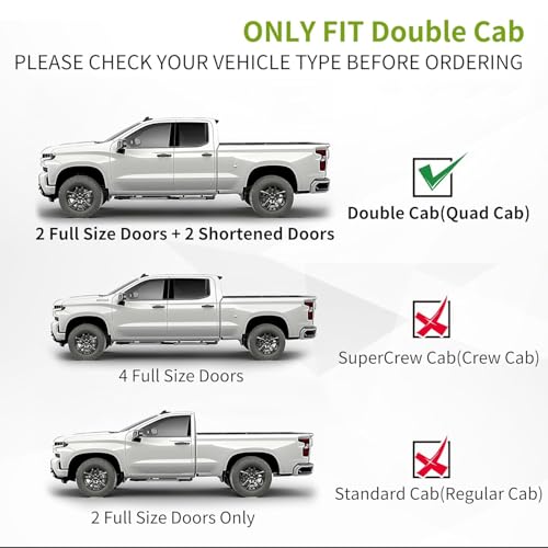 Estribos de acero negro para Chevy Silverado y GMC Sierra miniatura 3