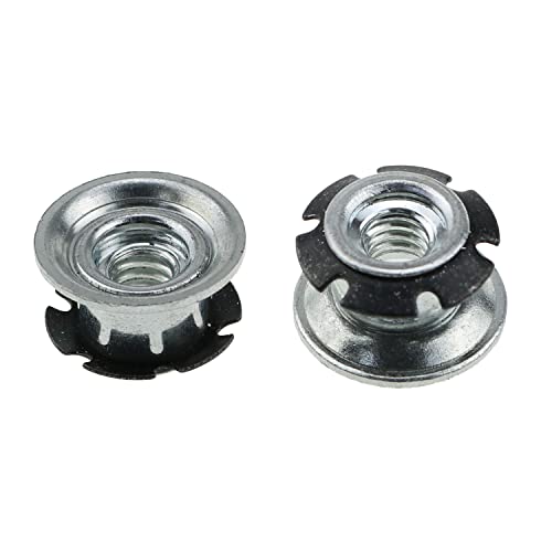 Image of MEETOOT 10pcs Round Tubing Inserts Threaded Tube Inserts Plum Blossom Shrapnel Bottom Plug Nut