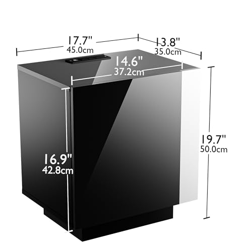 Cozy Castle CWG-325-1 Led Nightstand Set Of 2, High Gloss Night Stand With Charging Station And Storage Cabinet, Modern Bedside Table For Bedroom thumb #1