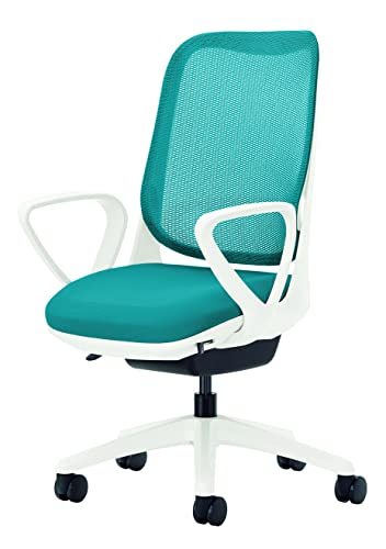 ライオン事務器 オフィスチェア サークルアーム ライド ターコイズブルー 79807