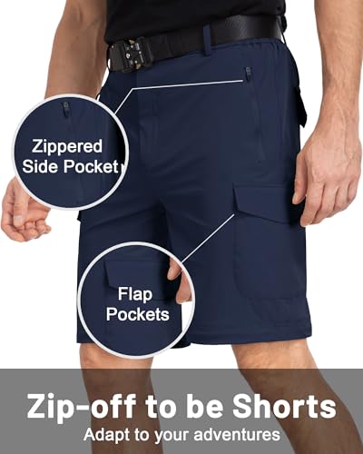 Mens Tactical Hiking Pants Lightweight Quick Dry Waterproof Convertible Cargo Pants with 6 Pockets4