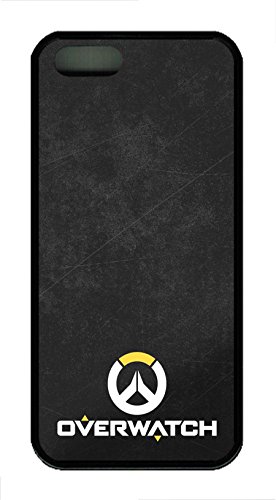 iPhone 5 Caso, iPhone 5S Casos – Carcasa de Goma Protectora para iPhone 5/5S Overwatch Juego Antideslizante Negro Funda Bumper para iPhone 5/5S