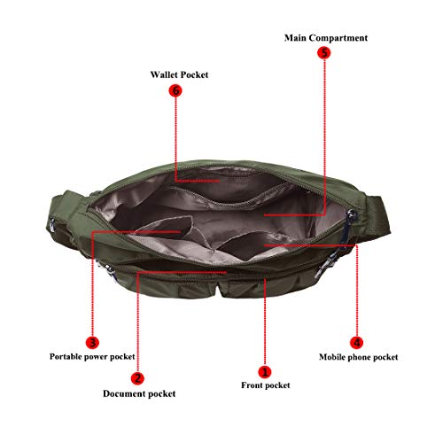 VOLGANIK ROCK Crossbody Purses for Women Shoulder Handbags Waterproof Nylon Travel Bag Pocketbooks