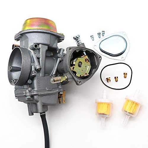 Kipa Carburetor For Yamaha Rhino 660 Yfm660 Yxr660Fa Yxr660Fse Yxr660Fh Yxr660 Hunter Utv Atv 2004 2005 2006 2007 Replace Oem Part Number 5Km-14901-00-00 2Pcs New Main Jets & 2Pcs Fuel Filters #TOP2