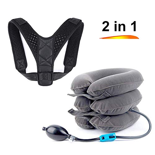 AngelHeart - Corrector de Postura Cervical para el Cuello y Espalda, Cuello elástico Ajustable, Alivio del Dolor de Hombro y Cuello, Cuello elástico para el hogar y la Oficina