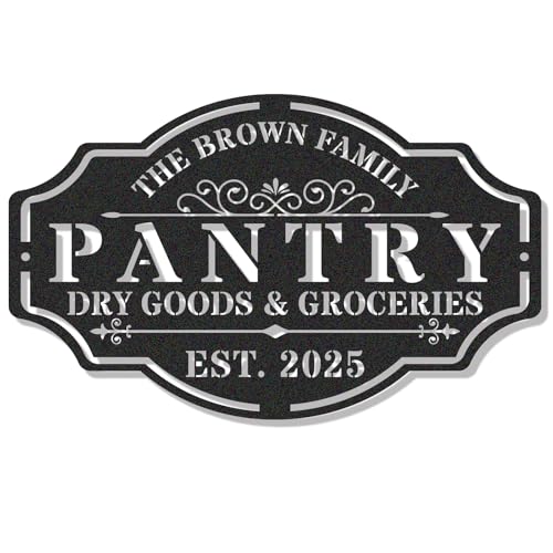 HYTSIGN Personalized Metal Farmhouse Pantry Sign, Wall Decor, Kitchen Signs,