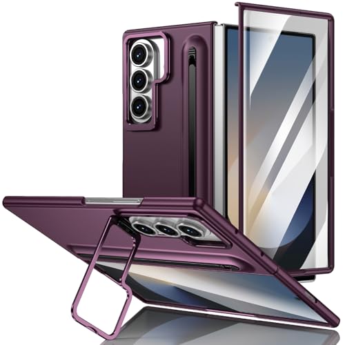 Funda para Samsung Z Fold 7 con lápiz capacitivo y película HD integrada color rojo