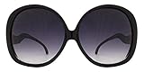 Elite - Big Huge Oversized Vintage'Jackie O' Style Sunglasses Retro Women Celebrity Fashion (Black)