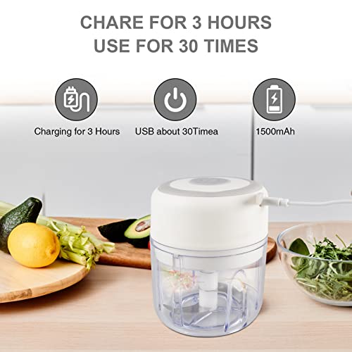 Electric Mini Garlic Chopper, Portable Food Processor, Vegetable Chopper Onion Mincer, Cordless Meat Grinder With Usb Charging For Vegetable, Pepper, Onion, Baby Food, Seasoning, Nuts (Bpa-Free) #TOP2