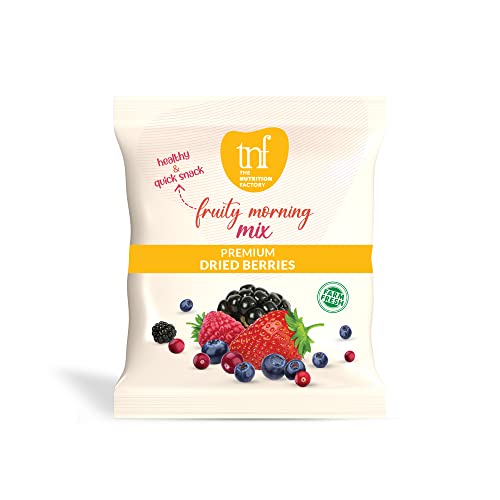 Image of The Nutrition Factory Dried Berries, Unsalted, 30 Gm X 5 (Single Serve) (Blueberry, Cranberry, Black Currant, Strawberry Diced, Cherry)