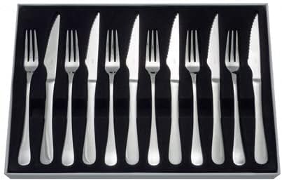 Judge Windsor BF36 12 Piece Quality Stainless Steel Steak Knife and Fork Set for 6 People - 25 Year Guarantee