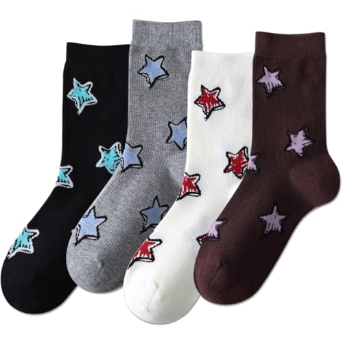 Image of IIG Women's Fashion Cute Cotton Socks Novelty Funny Above Ankle Crew Socks Holiday Gifts for Women 4 /5 Pairs