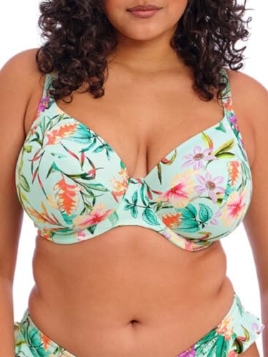 Elomi Swim Sunshine Cove Underwired Plunge Bikini Top (36E, Aqua)