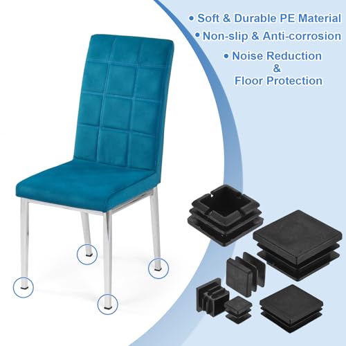 Image of uxcell 8Pcs Square Plastic Plugs, 45 x 45mm /1.77 x 1.77inch PE Pipe Tubing End Caps for 38-43mm /1.5-1.69inch Square Tube Furniture Chair Leg, Black