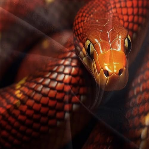 Housse de couette serpent 3D King parure de lit microfibre 3 pièces - 8