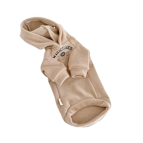 UGYMSIA ペット服 猫服 無毛猫/ドイツショートヘア/スフィンクス/ラグドール/ブルーキャット向け 秋冬用 両面オーロランフリース 厚手裏起毛 ロングスリーブパーカー 保温快適 寒さ対策 (コーヒー,L(3.25-4.25KG))