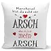 Tassenbrennerei Poduszka z napisem Manchmal bist Du echt EIN Arsch Aber du bist Mein Arsch - poduszka miłosna Ich Liebe Dich Geschenke dla przyjaciela