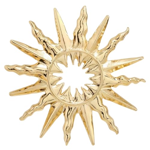 Image of MLEPUS Vintage Gold Sun Brooch Pin for Women Men Plated Fashion Dainty Stars Brooches Lapel Pins Hat Bag Dress Accessories Christmas Birthday Holiday Party Jewellery Gift