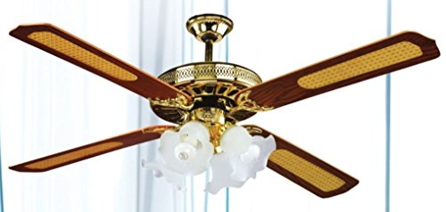 Dcg ventilatore da soffitto 4 luci pale luce legno...