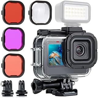 YALLSAME Waterproof Case Dive Housing for GoPro Hero 11 10 9 with 4 Filters & 2 Expansion Adapters 196 ft Underwater Photography Accessories Ideal for Go Pro 9 10 11 Scuba Diving Snorkeling Surfing