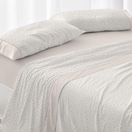 Burrito Blanco | Juego de sábanas | Cama de 150 a 160cm. (+Medidas Disponibles) | Diseño 539 | Color Beige (150-160x190/200cm.)