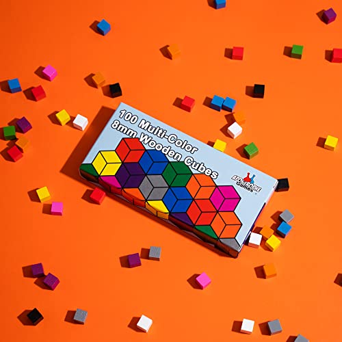 100 Holzwürfel, Zubehör für Familienspiele - Mehrfarbige Brettspielmarken, ideal zum Sortieren, Zählen, Klassenzimmer, Ersatzteilen, Strumpf Stuffer