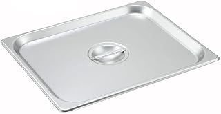 Tiger Chef 1/2 Half Size Stainless Steel Steam Table Pan Cover, Solid Half Size Non-Stick Surface Steam Pan Lids With Handle 2 Pack