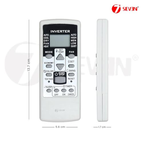 Image of 7SEVEN Compatible with O General AC Remote Control Model 113C Suitable for Split & Window 1 | 1.5 | 2 Ton Air Conditioner Remote - Match Remote Keys Exactly to Replicate Genuine Remote Function